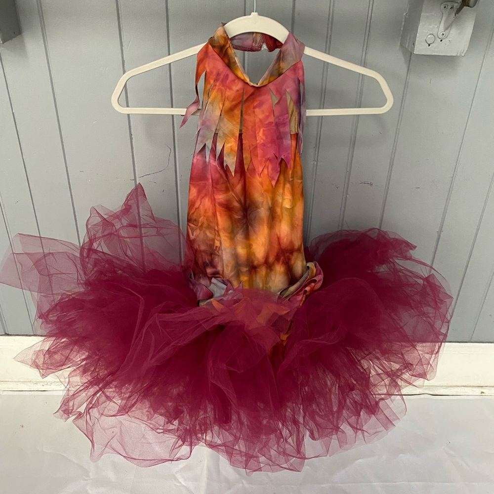 Creations by Cicci Tie Dye Cranberry Orange Tutu Dance Costume
